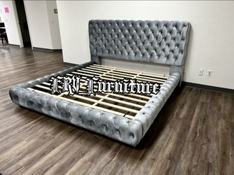 New King Bed Frame With Mattress 