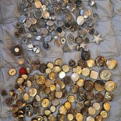 Antique Metal Buttons 182 Count
