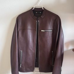 Coach Men’s Leather Moto Jacket – Brown