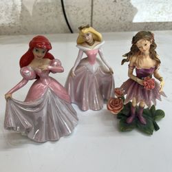 Disney Princesses & Faerie Glen Figurines- Aurora Figurine & Ariel Figurine