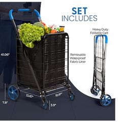 SereneLife Heavy-Duty Shopping Cart