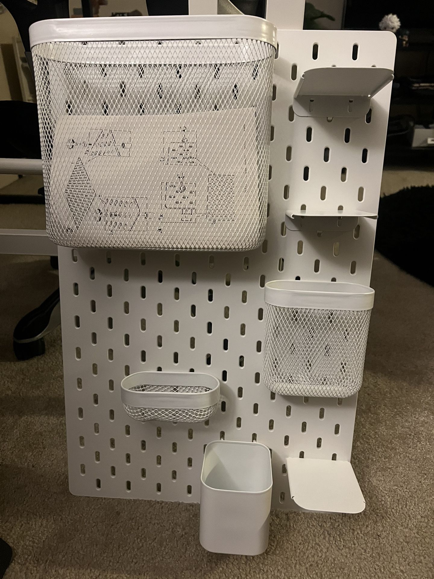 White Or black Pegboard Wall Organizers