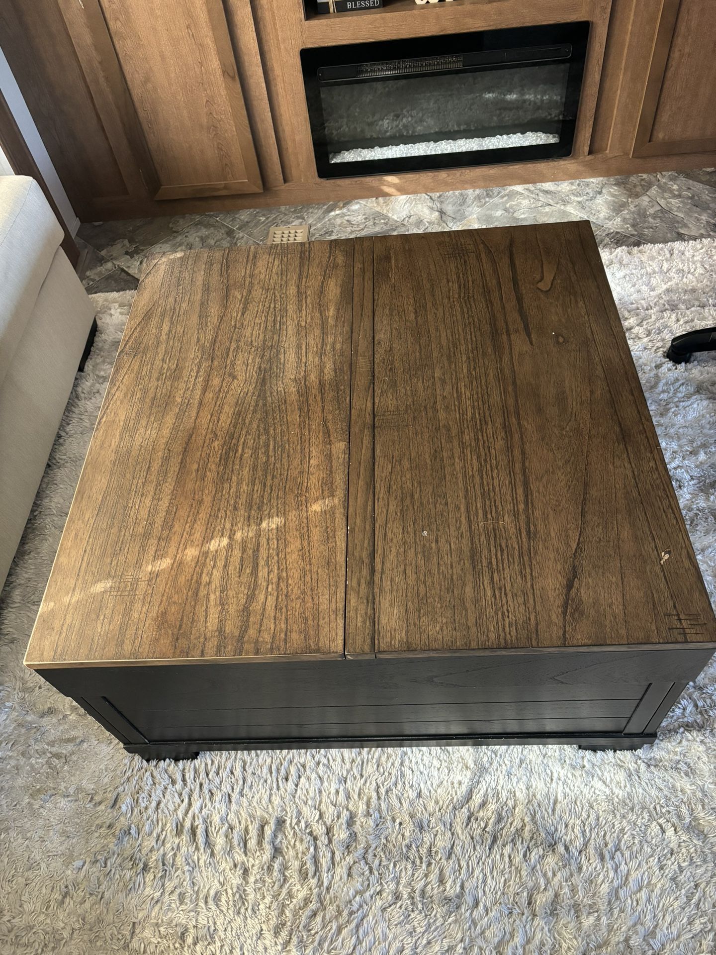 Wood Coffee Table With Storage 