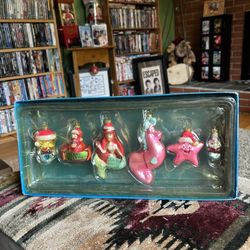 Vintage Disney Little Mermaid Glass Ornaments