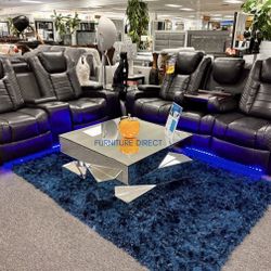 Beautiful Black Modern Sofa And Loveseat Living Room Furniture Set Now 60% Off For Pre-Black Friday Sale