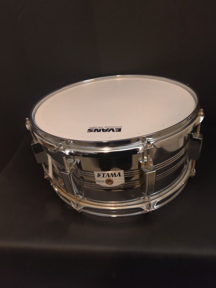 Tama 14X6.5 Vintage Chrome RS-106 Rockstar Snare Drum New Head 4 Drum set Great Condition