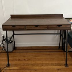 3-Drawer Walnut Desk