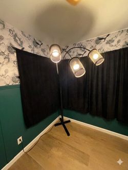 Modern Industrial 3-Light Arc Floor Lamp with Mesh Metal Shades