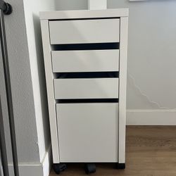 White Wood File Cabinet 