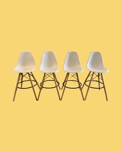 4 White Stools