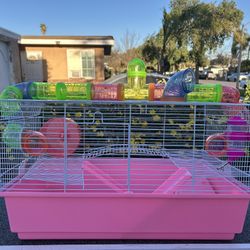 Pink Hamster Cage 