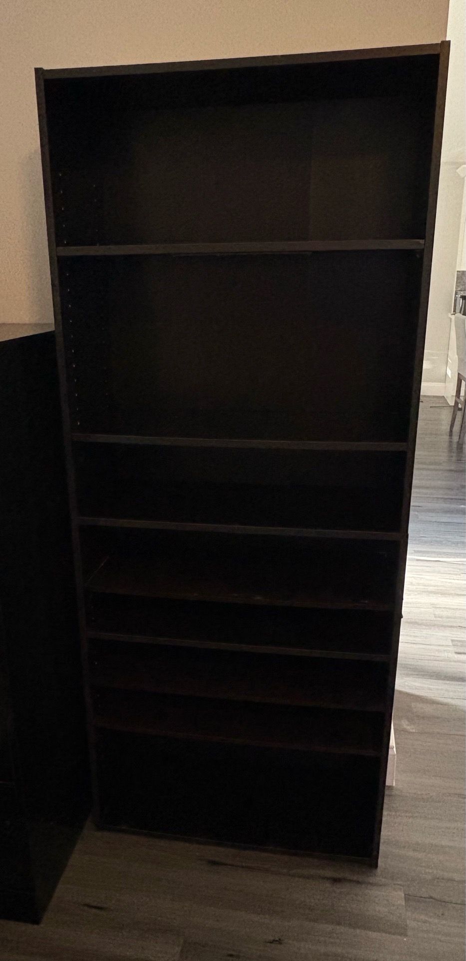 Tall black 8 shelf bookshelf