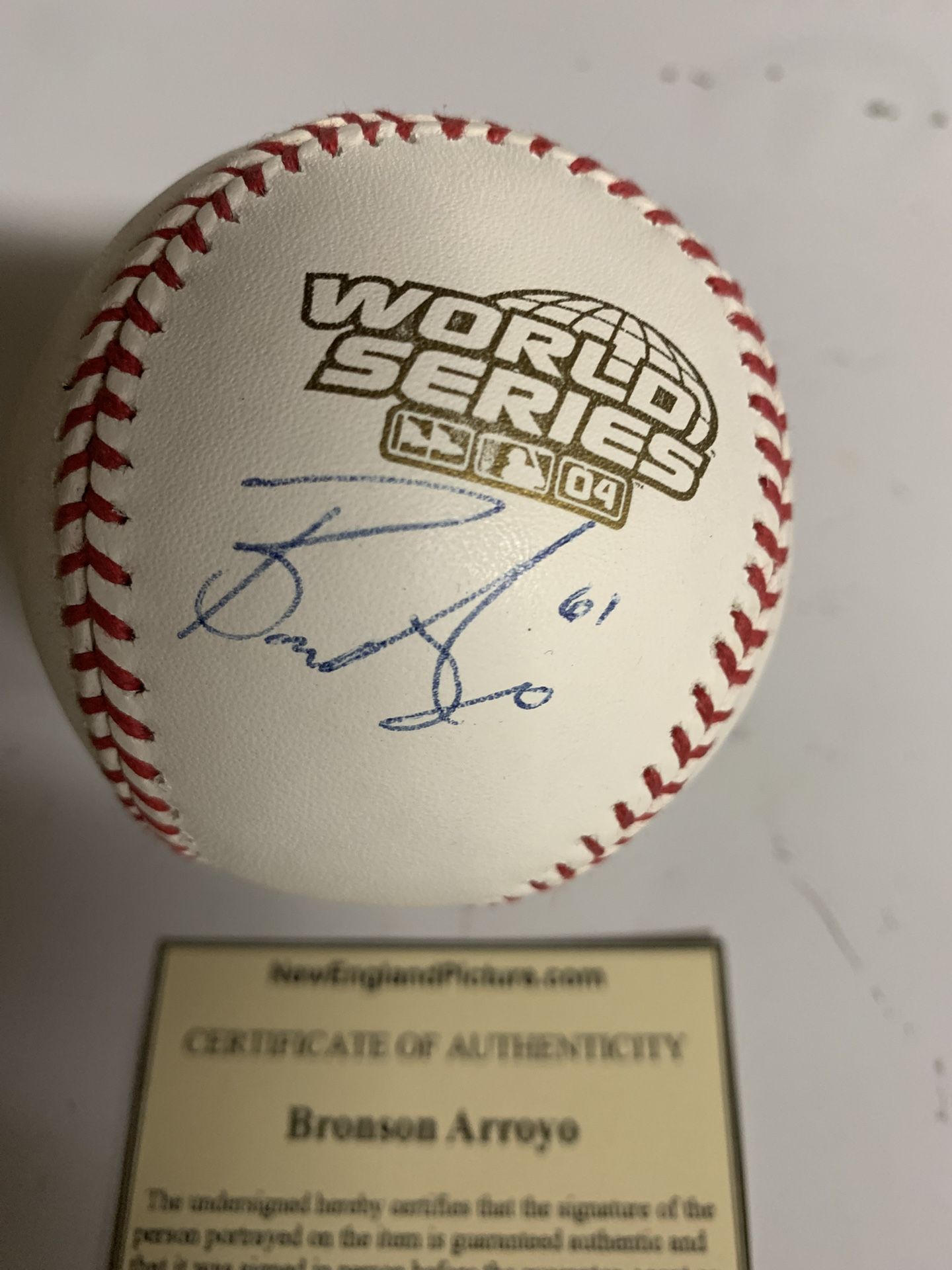 Bronson Arroyo Signed WS 04 Baseball