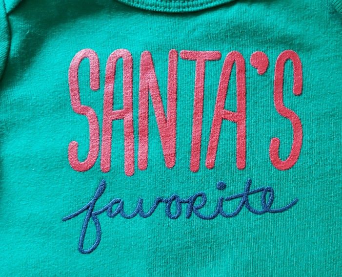 3-6 Month Baby Christmas Holiday 'Santas Favorite' Onese Bodysuit and Bib Set