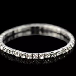 Crystal Women's Bracelet Bangle Chains Crystal Gold Color Elastic Bracelets Hand Jewelry Wedding Accessories Gift