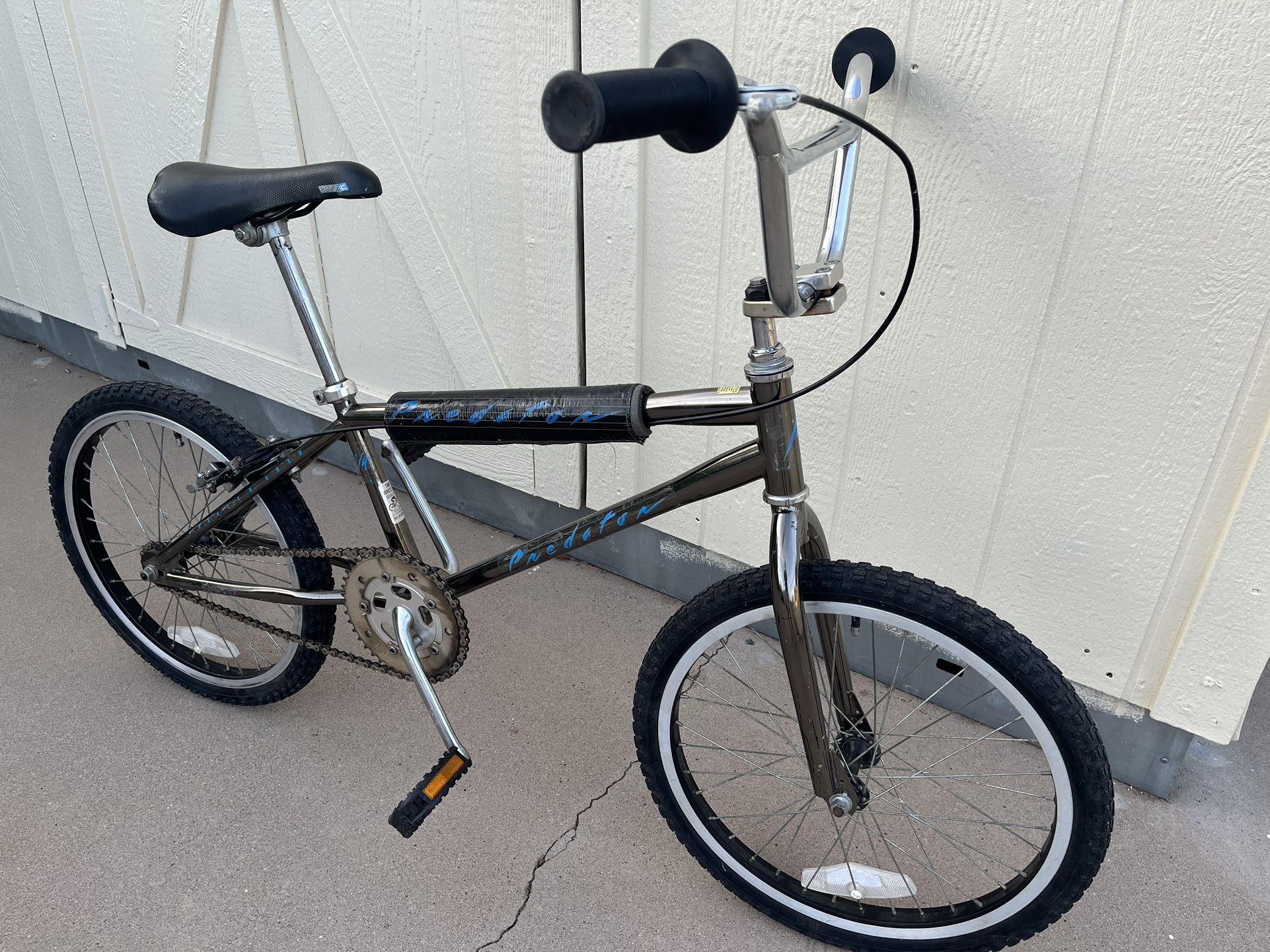 Vintage BMX 1987 Schwinn Predator 1/4 Black Chrome for Sale in