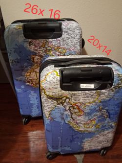 Suitcases world print