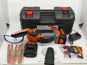 6 Inch Mini Chainsaw Set, 21V Cordless Portable Electric Chain Saw With 2 Packs 2000mah Batteries