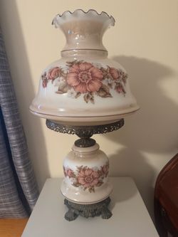 Large Milk Glass Hurricane Lamp