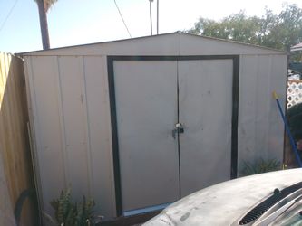 8 x10. Storage shed with wooden floor