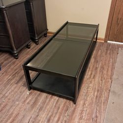 Black Glass Top Coffee Table