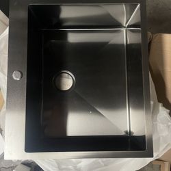 SHACO Black Stainless Steel Drop In Kitchen Sink 