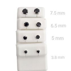 925 Sterling Silver Black Moissanite Diamond Stud Earring