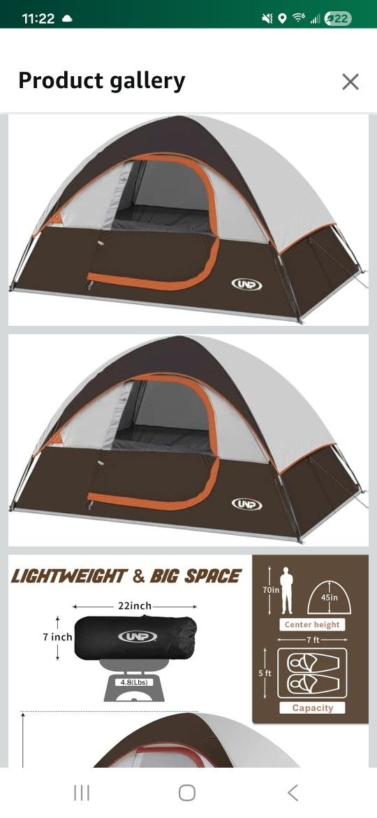 2 Person Tent + Lightweight Travel Chair