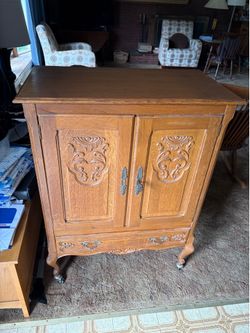 Antique Solid Oak Cabinet