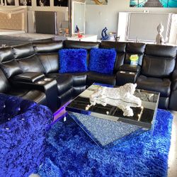 Beautiful Furniture Sofa Sectional 2Power Recliners On Sale Now For $1899 With Free Carpet 