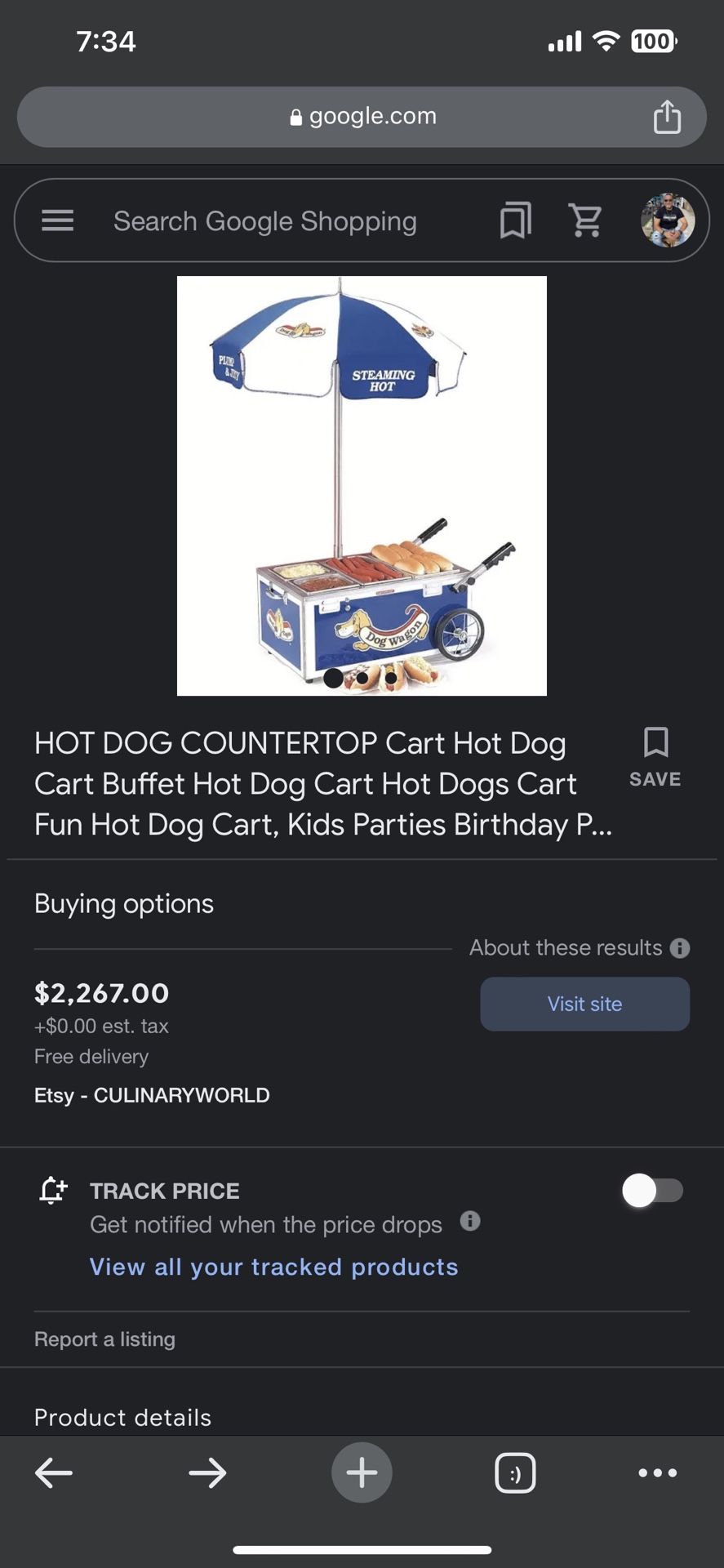 Hot Dog Cart Stand 