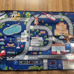 Car Mat for Kids Toy Cars - Car Track Rug Car Carpet for Kids Play Mat City Life Road Carpet for Playroom Living Room Bedroom Classroom, 3'×5'