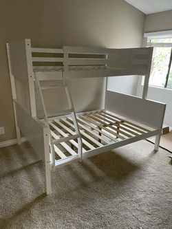 Twin/full bunk bed. Available in espresso & white. Assembly required.  Assembly not included.  Tax included. Free local delivery. 

Bunk bed only-$350