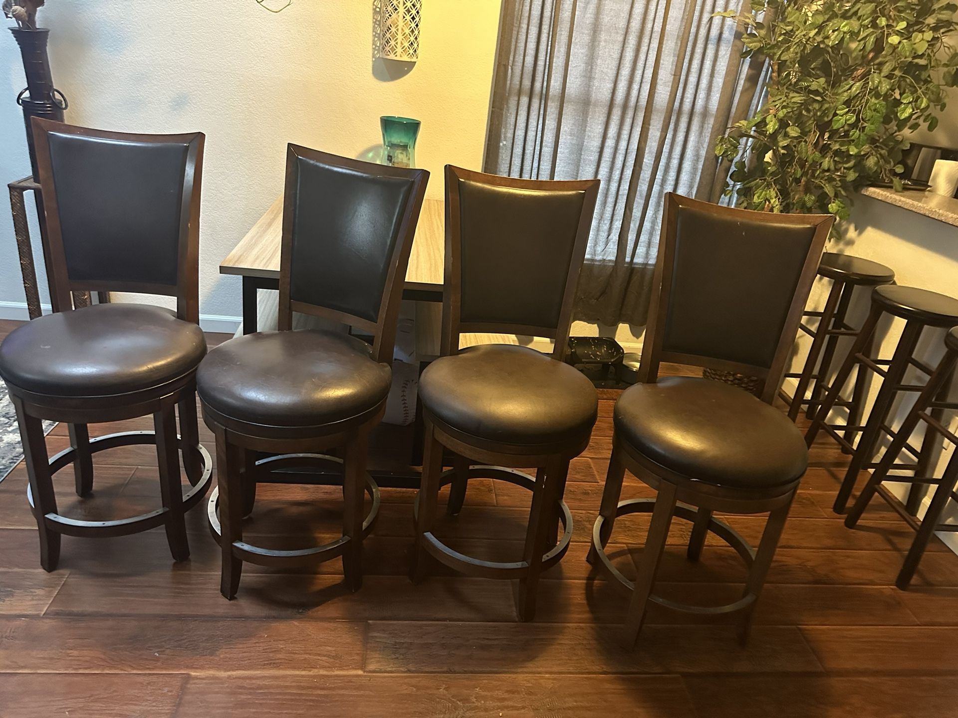 4 canadel custom swivel barstool chairs
