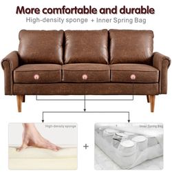 Chocolate 3 Seater Couch 🛋️ Brand New In Box Suede Material 