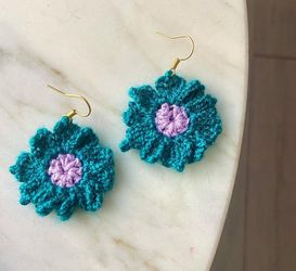 Handmade Crochet Earrings | Gift For Her | Sunflower | Jewelry 