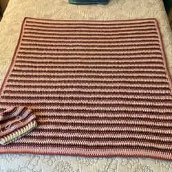 Newly Hand-Crocheted Baby Afghan and Hat