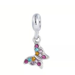 x1 Boho Style Butterfly Inlaid Colorful Rhinestone For DIY Jewelry New