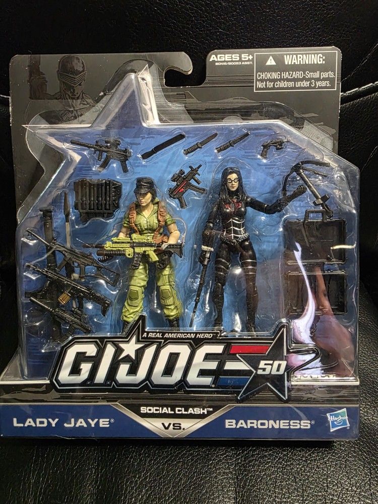 G.I. Joe - 50th Anniversary - Social Clash - Lady Jaye Vs. Baroness Figures - Hasbro MOC
