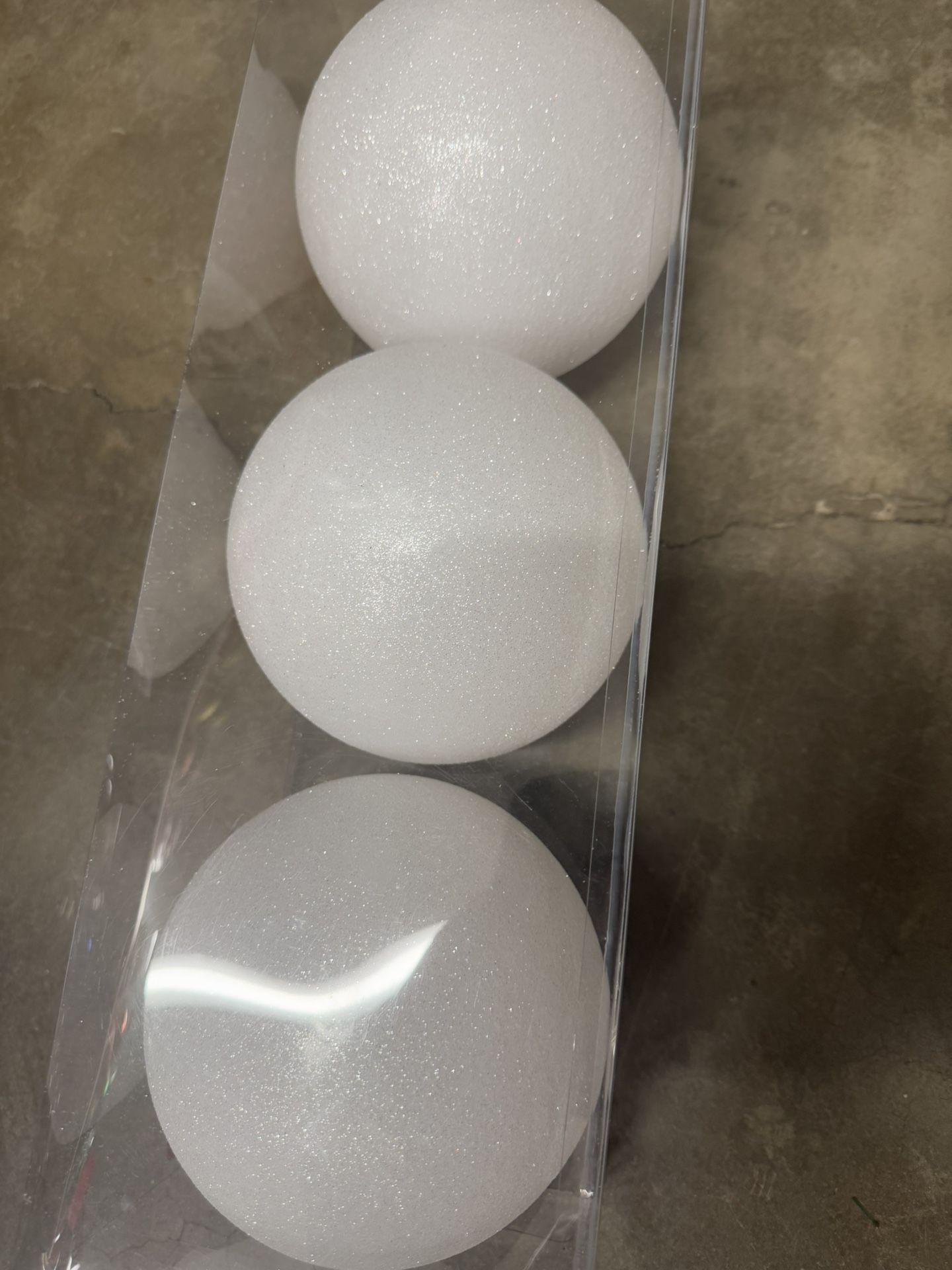 White Jumbo Christmas Ornaments! NEW!!