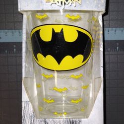 CLASSIC BATMAN LOGO | BELT BUCKLE | DC BATMAN | 16OZ GLASS TUMBLER | HARD TO FIND | NEW IN BOX