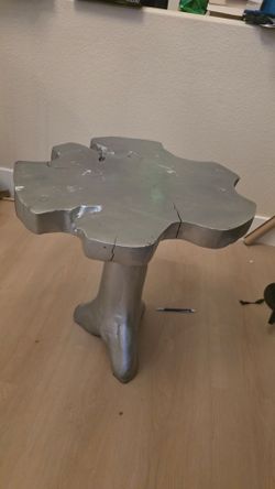 Beautiful Silver Metallic Side Table