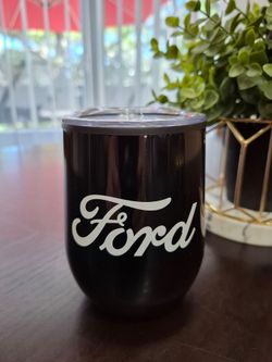 Official Ford Motor Co. 12oz Black Stemless Wine Tumbler Cup – Insulated Stainless Steel