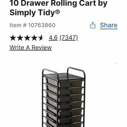 10 Drawer Rolling Cart By Simply Tidy