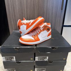 Jordan 1 Mid Metallic Orange Size 9.5, 10, 10.5