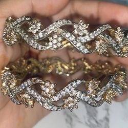 Gold And Silver Bangles 