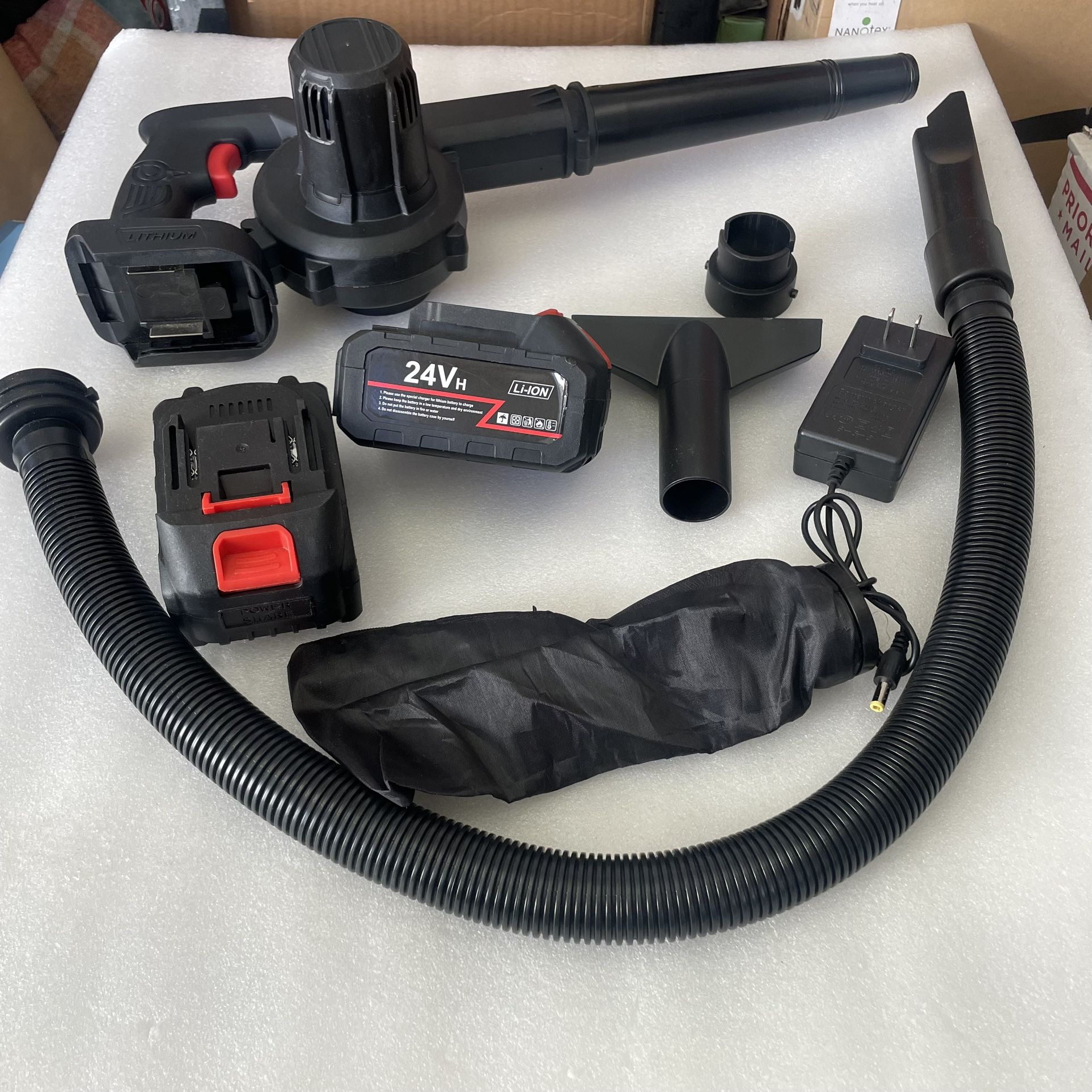 Leaf Blower Cordless, Mini Handheld Leaf Blower Electric 24V with 2 Pack Battery and Charger