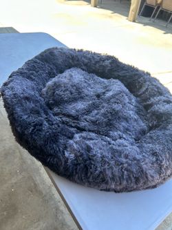 Calming Faux Fur Pet Bed for cats and dogs-Brand New Grey • Size: XL(36 inches)
