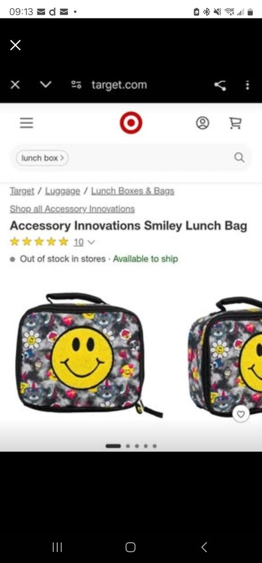 Accessory Innovation Smiley Lunch Bag.
$25 for 12 Pieces. $3 Each