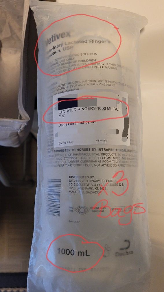 Vetivex Lactated Ringers Solution 1000ml (3 Bags)
